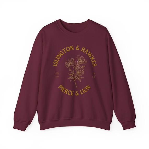Emma M Lion Crewneck Sweatshirt Gift, Islington Hawkes Pierce Lion, Book Lover Merch, Unselected Journals of Emma M Lion, Literary Sweater