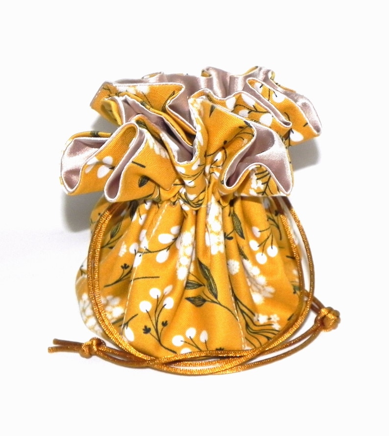 Drawstring Travel Bag Jewelry Organizer Bridal Pouch Mustard Etsy