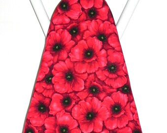 Ironing Board Cover Poppies in Red Green Black Housewarming party Birthday Sewing Room Kitchen decor Poppy fabric Flowers Floral Cleaning
