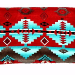 Kocyk dla dziecka Navajo Indianin Indianin Amerykanin Brązowy Niebieski Polar Bez nadruku Turkusowy Minky Pomysł na prezent urodzinowy na baby shower Rozmiar dla malucha