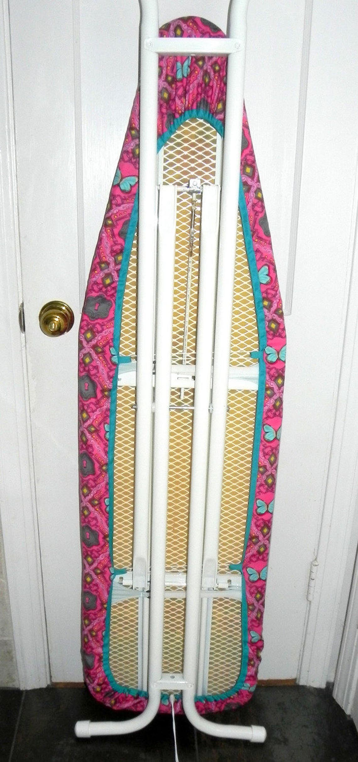 Ironing Board Cover Blue and Yellow polka dots fabric Etsy