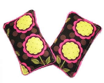 Reusable Sponges Set of 2 Kitchen Shower Bath Washable Eco Friendly  Dish Sponges Brown pink green yellow floral Cleaning supply Camping RV