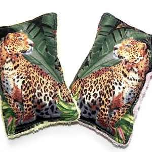 Reusable Washable Eco Friendly Sponges Spotted Leopard Set of 2 Kitchen Shower Bath Sponges Housewarming Hostess gift Jungle Wild Animal