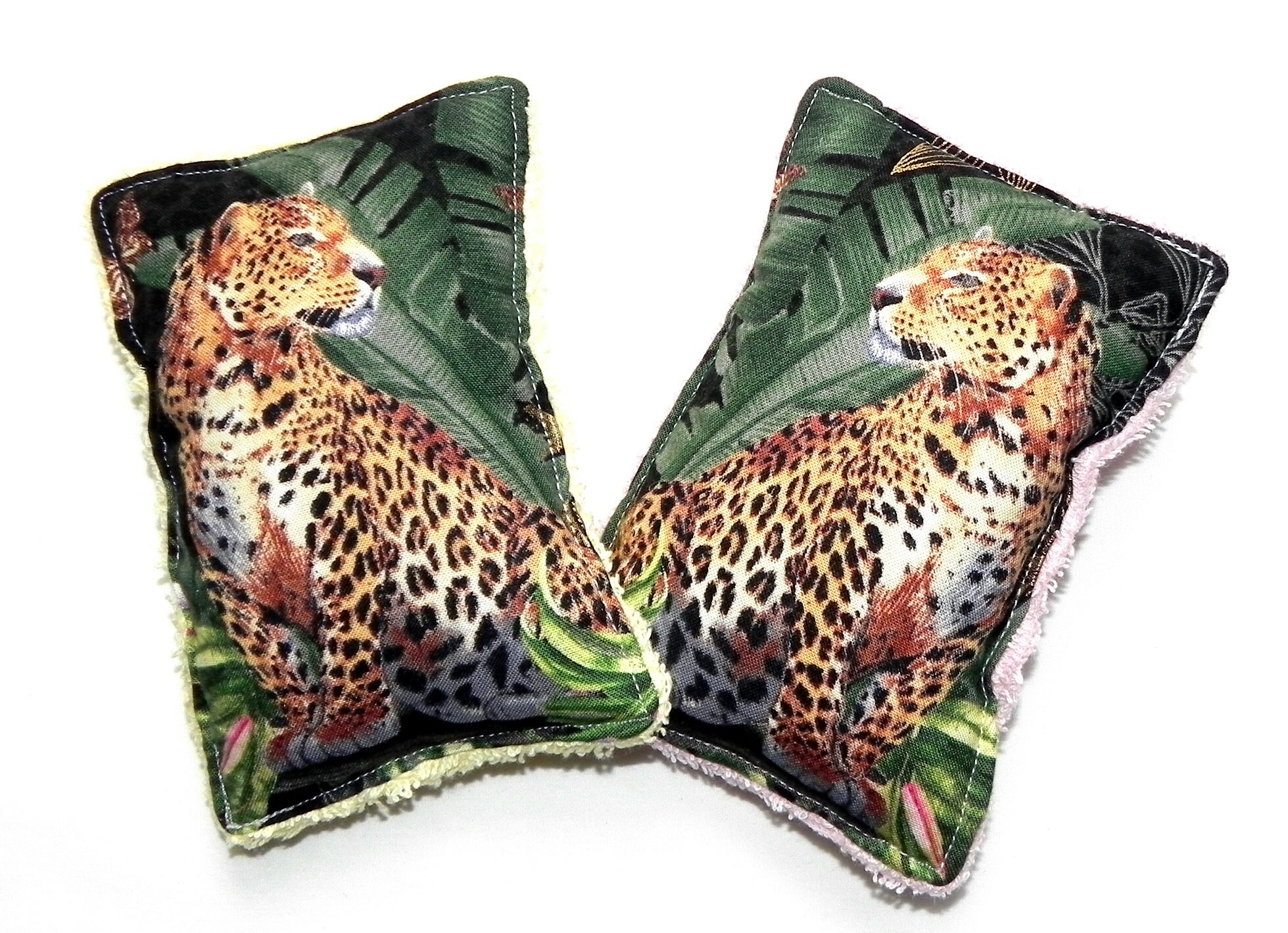 Reusable Washable Eco Friendly Sponges Spotted Leopard Set of 2 Kitchen Shower Bath Sponges Housewarming Hostess gift Jungle Wild Animal