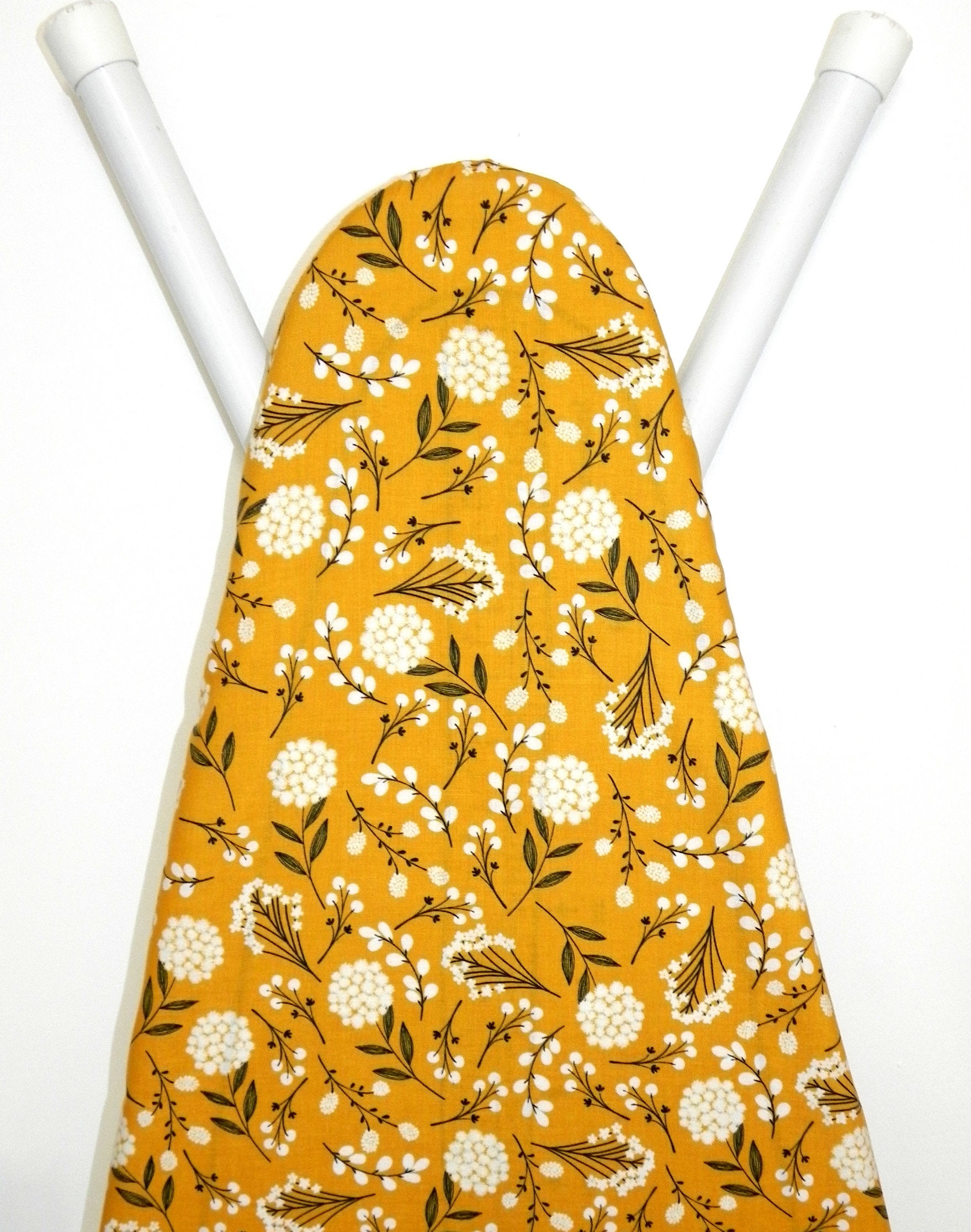 Ironing Board Cover Mustard Fabric Flowers Laundry Housewares Sewing Room Kitchen Gift idea Iron Bedroom Decor Custom Cover Home Cleaning