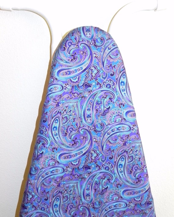 PADDED Ironing Board Cover Custom Sizes Including Brabantia, More ELASTIC  Around Edges Blue Ticking Fabric, Pick Your Size 