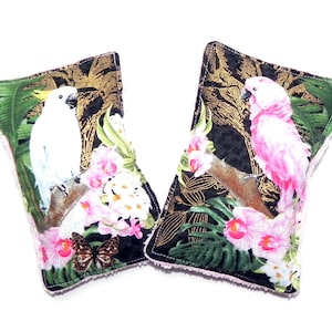 Reusable Washable Eco Friendly Sponges Parrot Cockatoo Set of 2 Kitchen Shower Bath Sponges Housewarming Hostess gift Jungle Exotic Birds