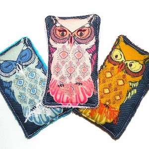 Reusable Washable Eco Friendly Owls Sponges Set of 3 Kitchen Shower Sponges Nightfall Bird Of Night Fabric Gift for bird lovers Sustainable
