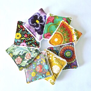 Facial Cleansing Cloth Reusable Makeup Remover Pads Cotton Rounds Set of 8 Random Mix of floral print Cosmetic Wipes Sponges Gift Camping