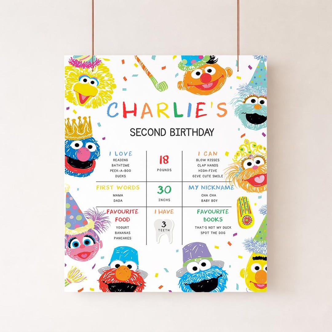 Elmo Birthday Welcome Sign | Sesame Street Party Decor (digital ...
