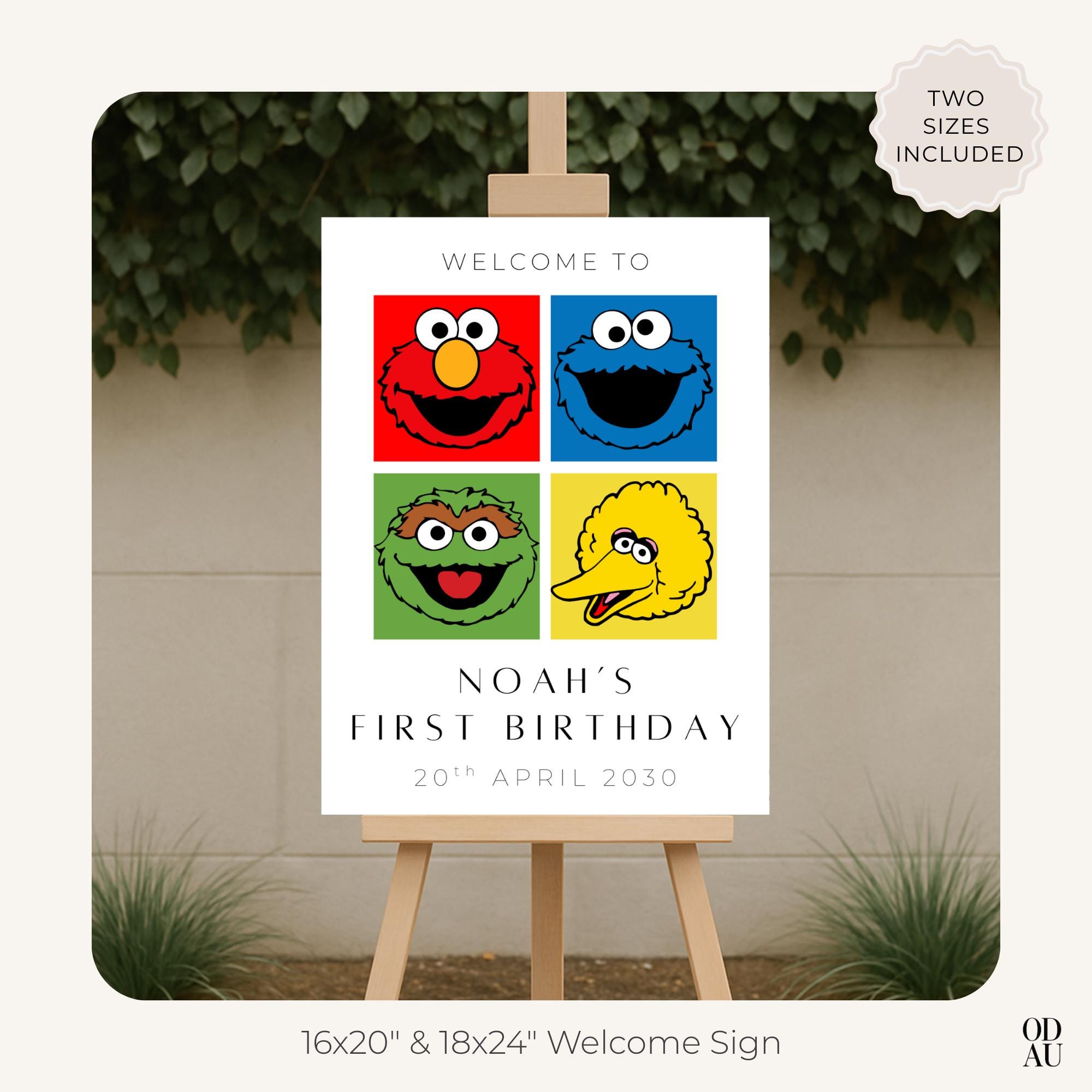 Editable Sesame Street Welcome Sign | Birthday Party Welcome Sign ...