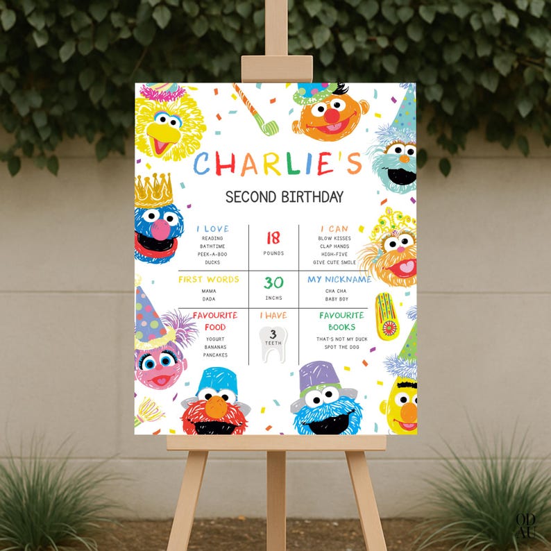 Elmo Birthday Welcome Sign | Sesame Street Party Decor (digital ...