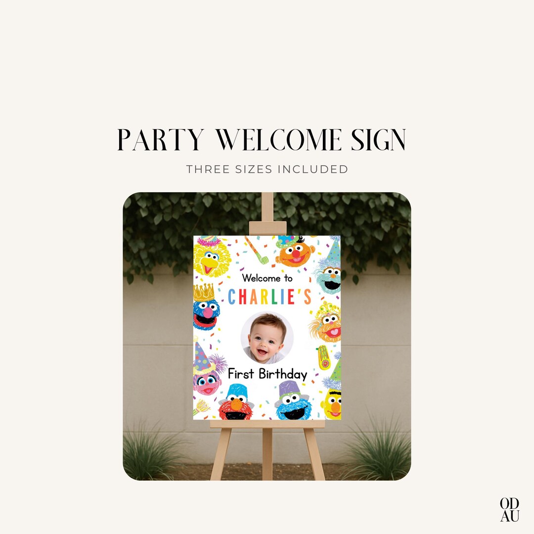 Editable Sesame Street Welcome Sign | Birthday Party Welcome Sign ...