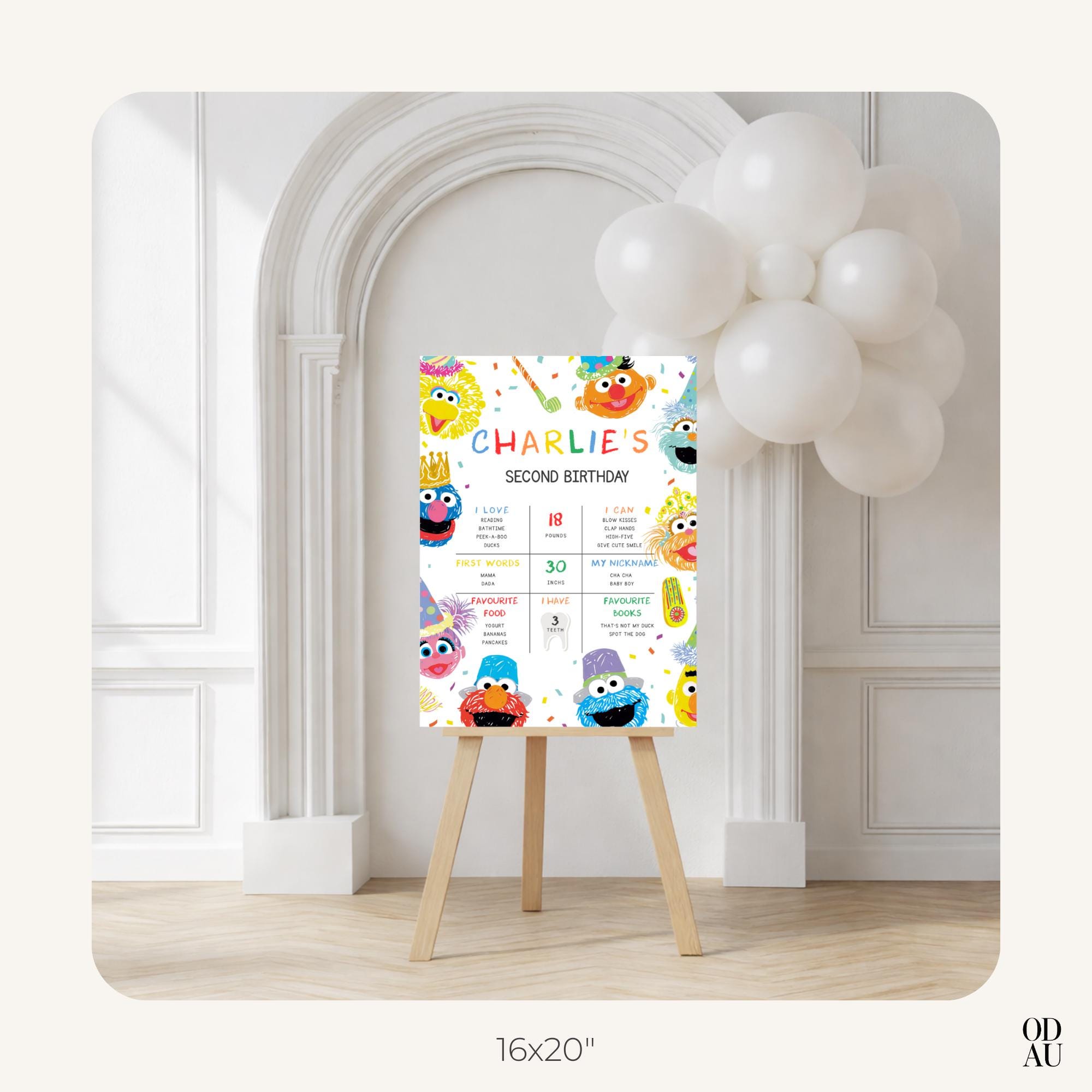 Elmo Birthday Welcome Sign | Sesame Street Party Decor (digital ...