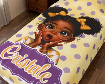 Manta de princesa personalizada para niñas – Manta acogedora con nombre personalizado