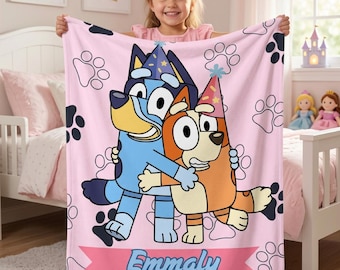 Manta personalizada azul para perro, manta rosa o azul, manta para niños pequeños, regalo de cumpleaños para niñas y niños / manta de peluche personalizada con nombre