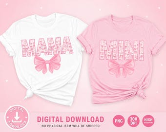Mini lazo para mamá PNG / Diseño coqueto a juego para mamá e hija (descarga digital)