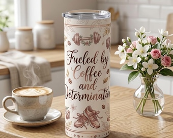 Vaso térmico "Impulsado por el café y la determinación" / Acero inoxidable, 591 ml (20 oz)