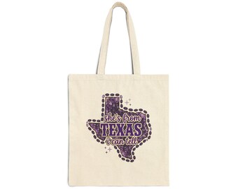 Bolso tote con silueta de Texas / Bolso de lona estilo marquesina vintage Country Pride