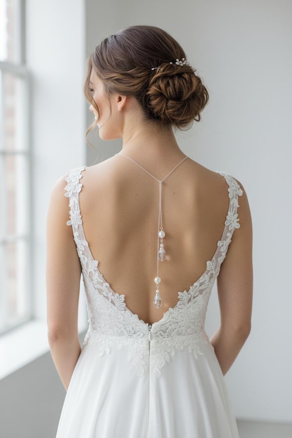 Jewelry Clip Bridal Back Necklace Crystal Wedding Dress Back Jewelry Cassandra Lynne Jewelry Clip Bridal Back Necklace Crystal Wedding Dress Back Jewelry Cassandra Lynne