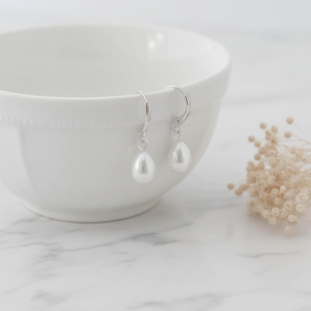 Pearl Drop Earrings With Leverbacks