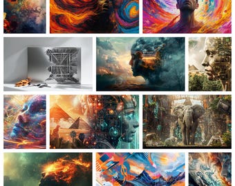 Abstract Surreal AI Art | Dreamlike Figurative Image Pack (Digital Download)
