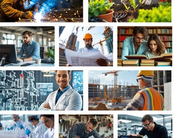 Fotos de personas trabajando generadas por IA / Ocupaciones diversas en 4K y 8K (Descarga digital)