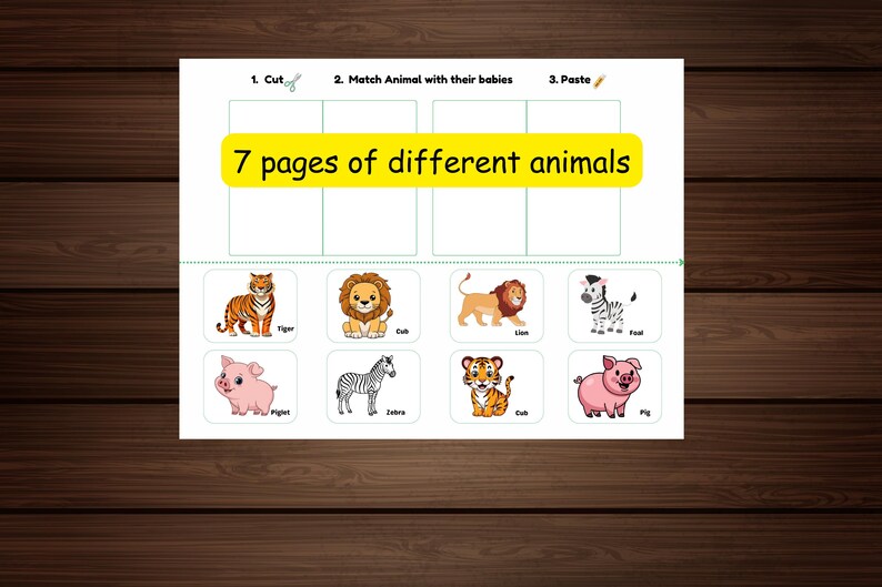 Animal Matching Game | Preschool Learning Activity (PDF) - Etsy Australia