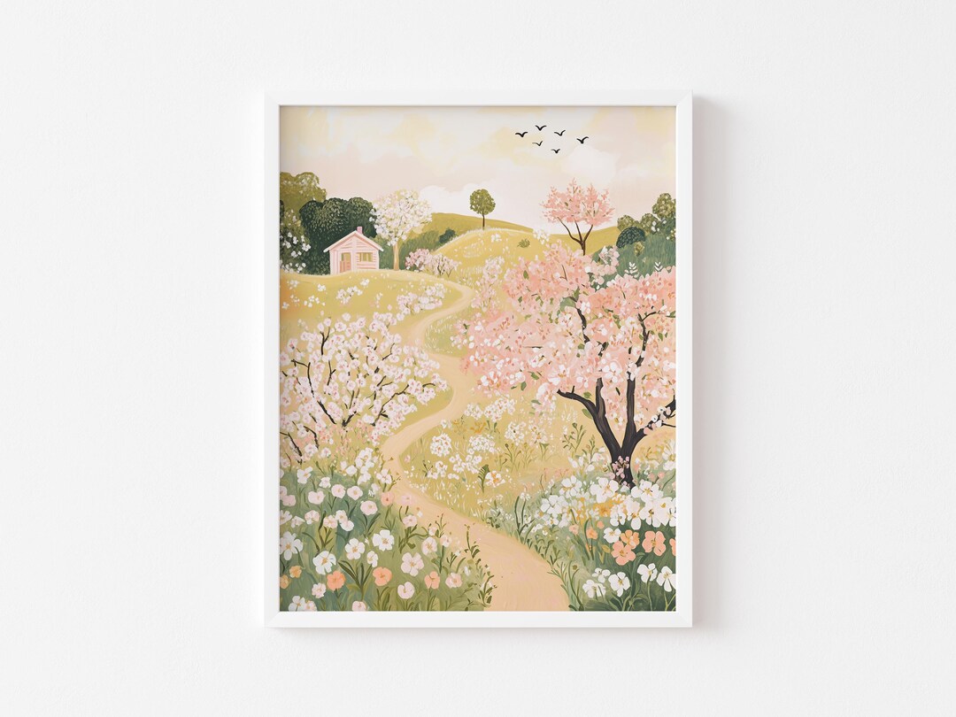 Rustic Spring Countryside Scene Printable - Cozy Cottagecore Pathway ...