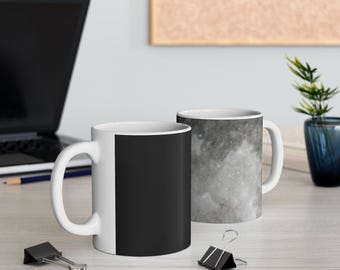 Kubek księżycowy, niebiański wzór ceramiczny, prezent astronomiczny, miłośnik kosmosu, kubek do kawy, gwiaździste noce