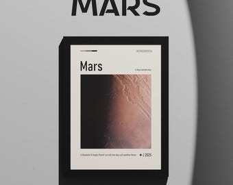 Mars Framed Art Print: Colorful Space Decor for Astronomy Lovers