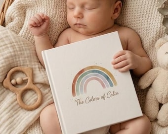 Personalized Rainbow Baby Book with Name 1st First Birthday gift kids Boy Girl Newborn Baby Shower Custom Bedtime Children's Storybook