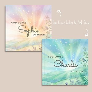 Libro de cuentos bíblicos personalizado con nombre, regalo de bautismo cristiano para niños, niñas y niños, libro infantil personalizado para la hora de dormir, regalo para el día del nombre. imagen 2