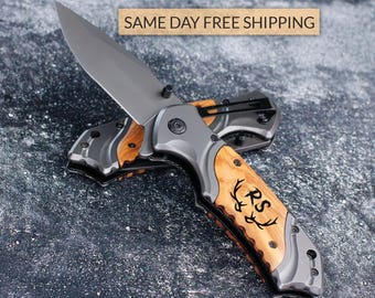 Personalized Gift Knives, Fathers Day Gift, Handmade Mens Boyfriend Gift for Him, Engraved Pocket Knife