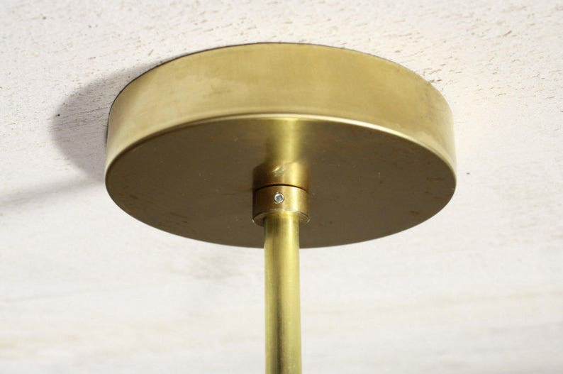 Meridian Brass chandelier Bauhaus Modern Mid Century Asymmetric