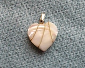 Vintage heart shaped mother of pearl pendant