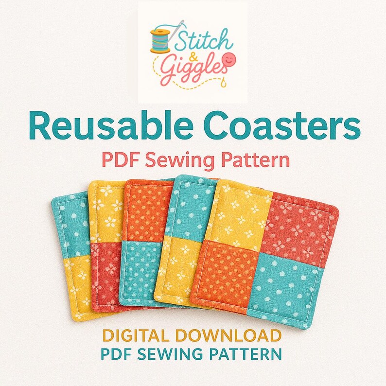 Fabric Coaster Sewing Pattern PDF – Quick & Easy Beginner Project ...