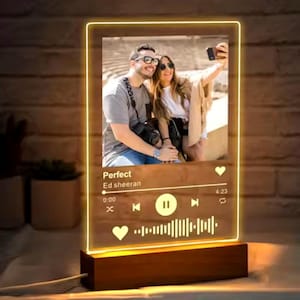 Personlig fotoplakett med Spotify | Anpassad LED-musiklampa