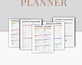 Printable Budget Planner Personal Finance Binder Financial Monthly Weekly Budget Planner  Expense Debt Savings Spending Tracker,Digital
