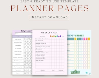 Behavior Reward Chart for Kids, Editable Behavior Tracker, Good Behavior Chart, Digital Download, Children Behavior Chart, Printable