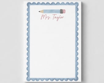 Personalized Teacher Notepad, Custom Teacher Gift, Teacher Stationery, Personalized Desk Notepad, Teacher Appreciation Gift