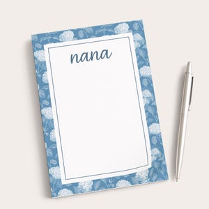 Personalized Grandma Notepad | Gift for Grandma | hydrangea notepad | Custom Grandmother Gift | Gigi Grammy Gift | Gift for Nana