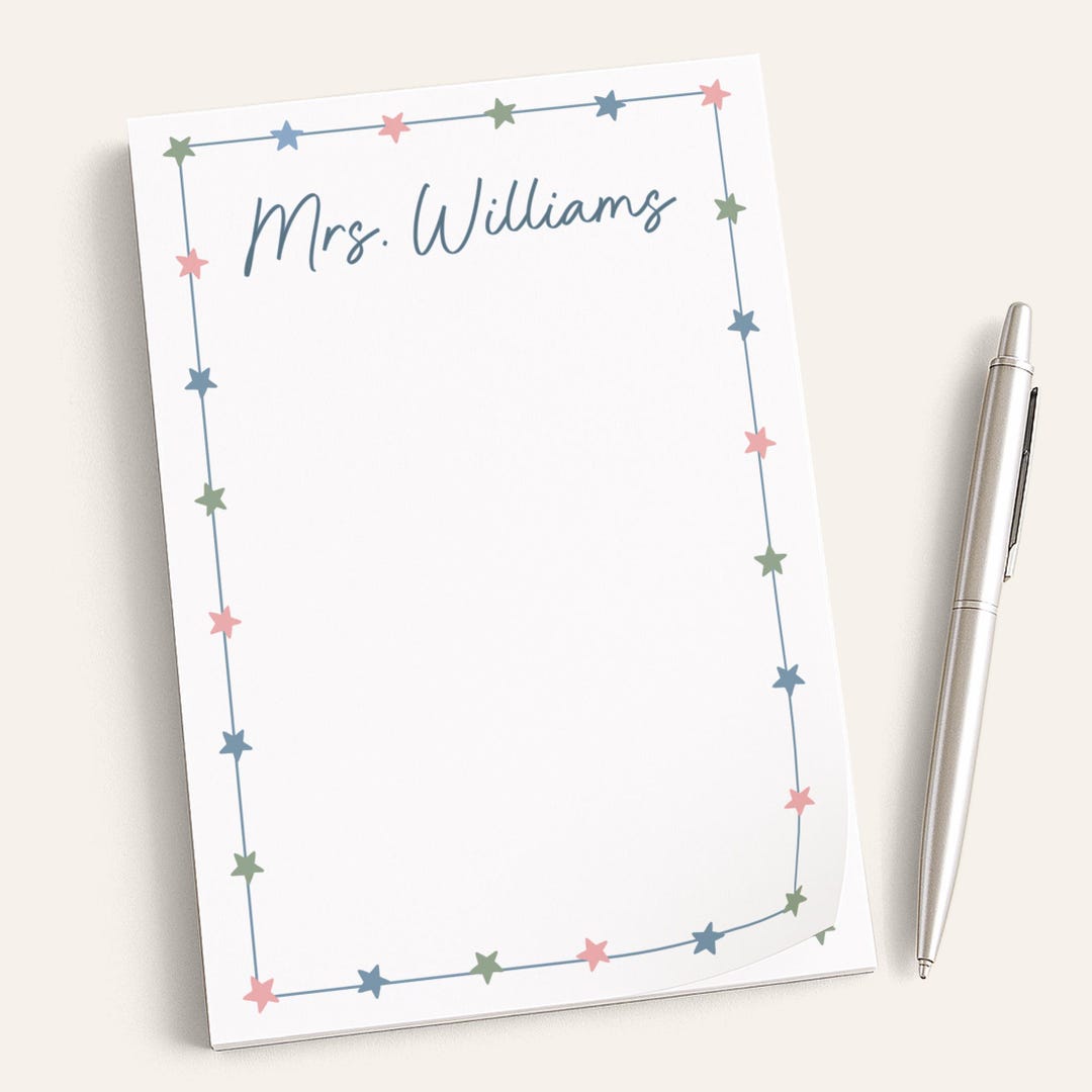 Personalized Teacher Notepad, Teacher Appreciation Gift, Custom Name ...