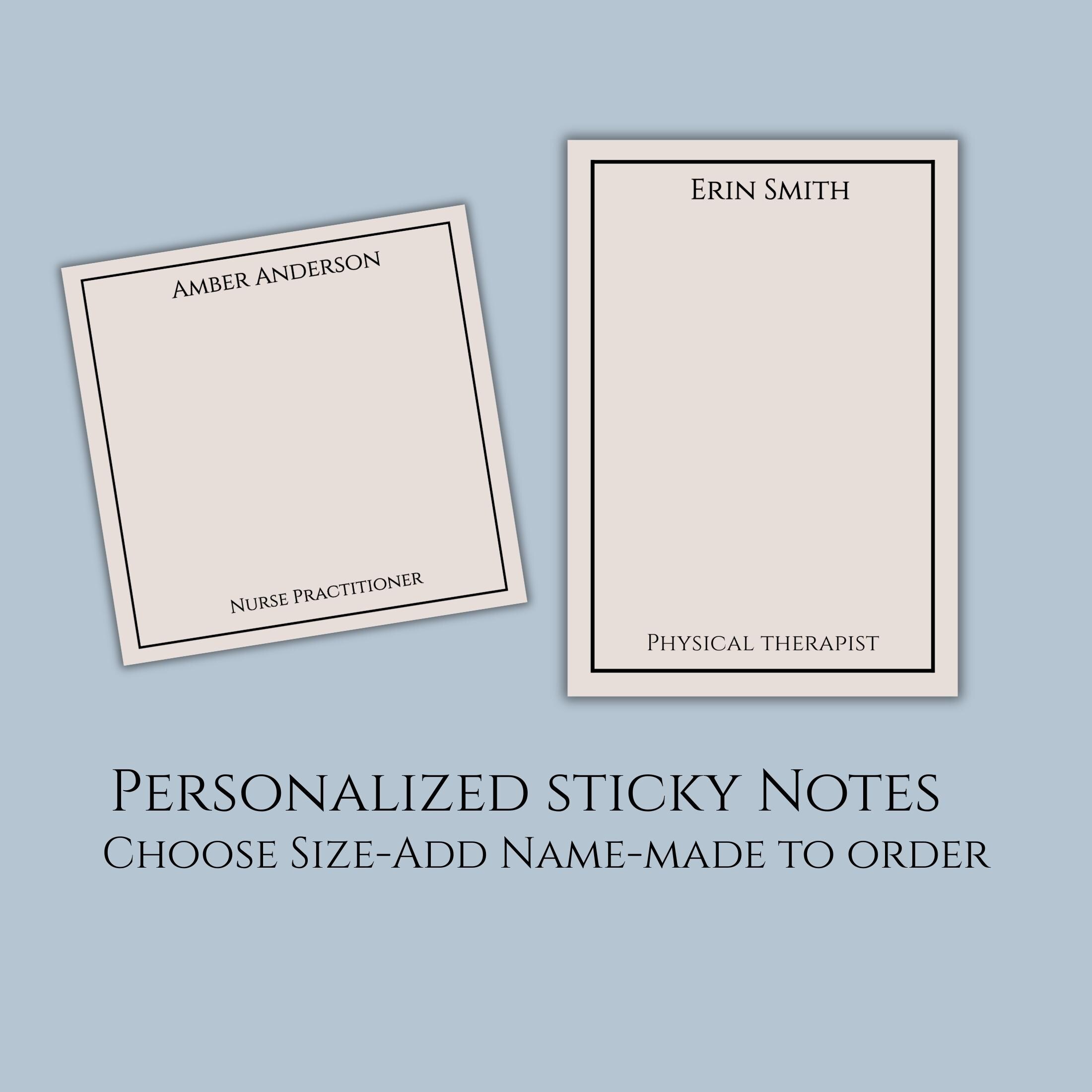 Personalized Sticky Note Pad, Custom Name Notepad, Personalized Sticky ...