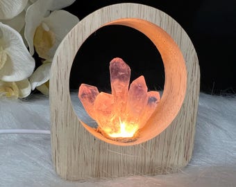 Amethyst Cluster Lamp with USB Connector – Natural Crystal Night Light & Healing Decor