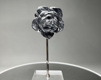Picasso Jasper Flower – Hand-Carved Crystal Sculpture on Stand
