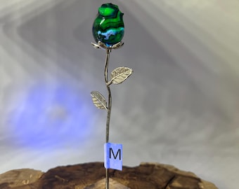 UV Reactive Agate Crystal Rose – Eternal Glowing Stone Flower
