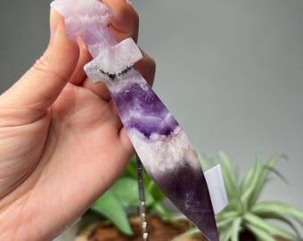 Amethyst Dart Knife on Stand – Crystal Display & Healing Energy