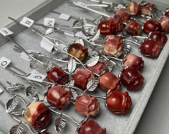 Mookaite Crystal Eternal Rose – Colorful Stone Décor, Healing Gift
