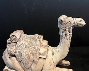 Vintage Ceramic Reclining Camel Figurine Middle Eastern Style Desert Animal Decor